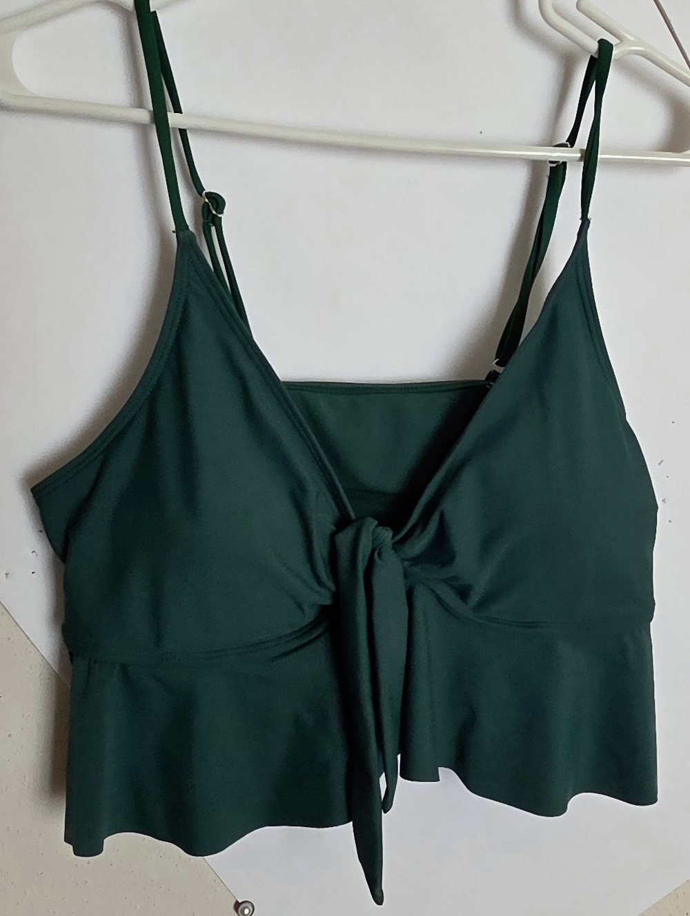 Women’s Green Tie-Front Swim Cami Top (Sz. XL)